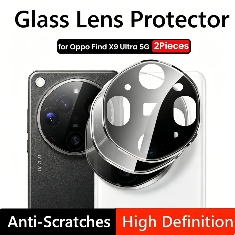 

FindX9Ultra 2Pcs Black 3D Tempered Glass Camera Protectors for Oppo Find X9 Ultra 5G Curved Lens Film on Appo Orro Found X9Ultra