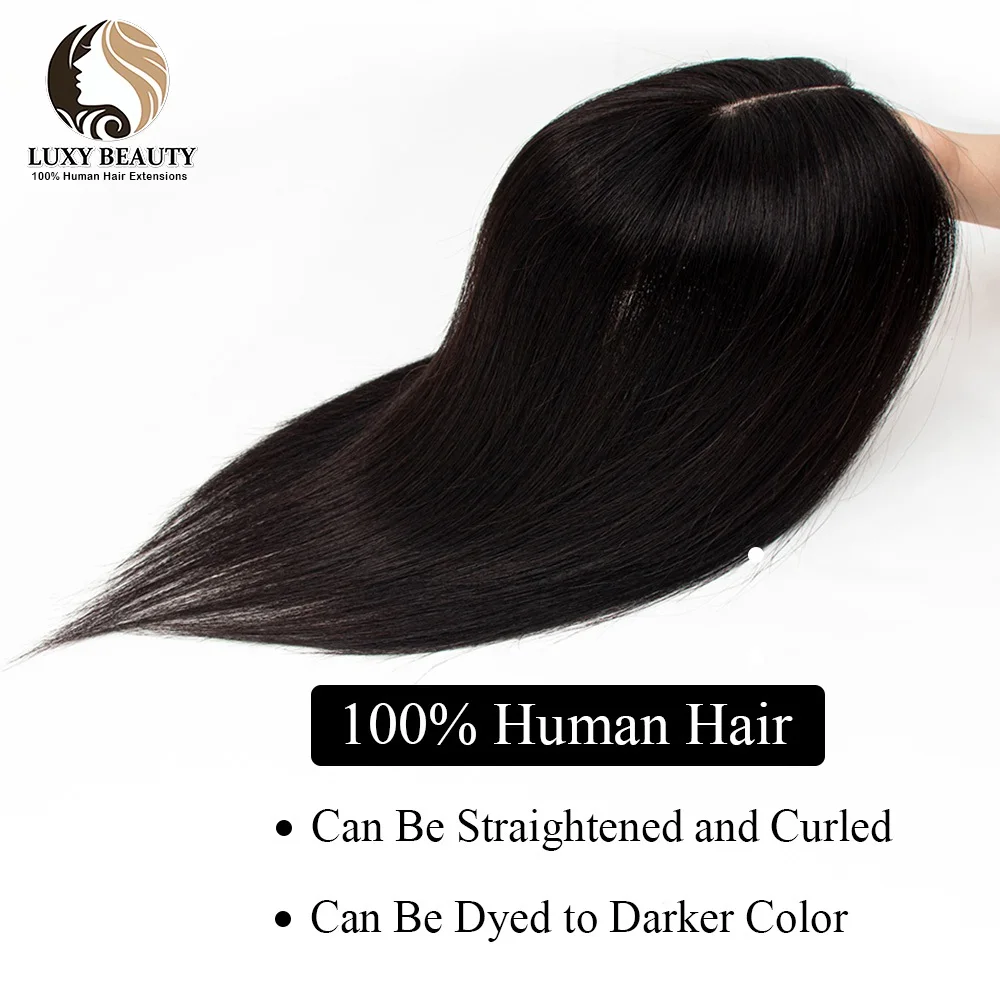 Grampo Em Hairpieces para Mulheres, 100% Remy Cabelo Humano Topper, Natural Preto, Loiro, Cabelo Castanho