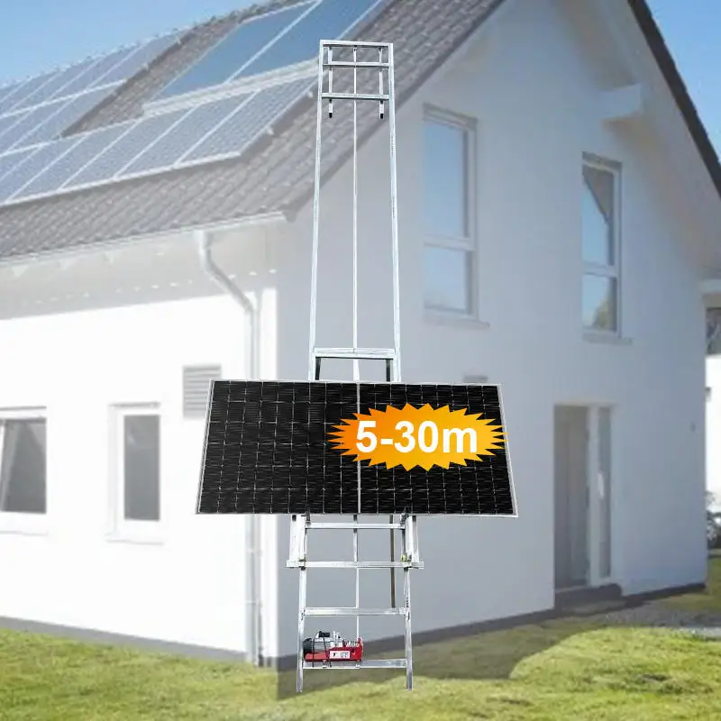 

4-25m Photovoltaic Panel Lift Steel Wire Rope Elevator for Solar Panel Glass & Construction with Electric Hoist System