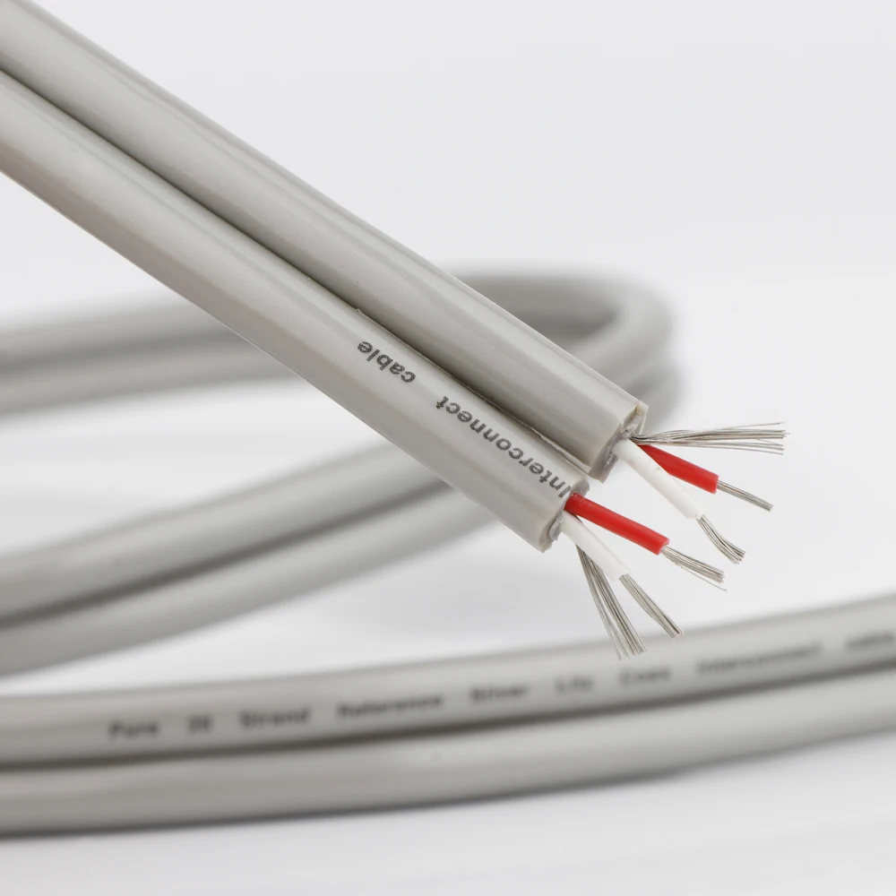 British original Audio Note AN-VX Pure Silver Plated Litz Interconnect Stereo Audio Dual Channel Red and White RCA bulk biwire
