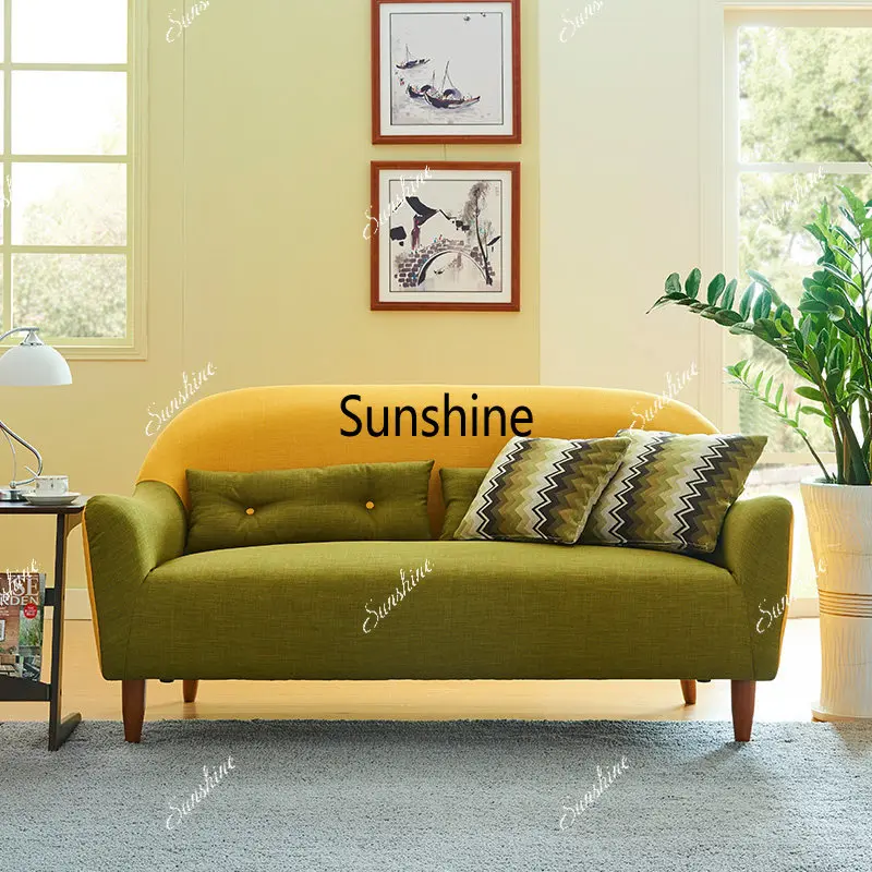 Italian simple small apartment small sofa single concubine contrasting color fashionable fabric sofa