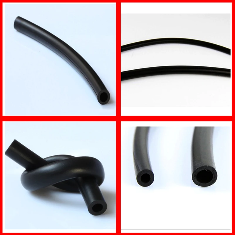 1M ID:2-12mm OD:4-16mm Viton Hose FKM FPM Viton Hose Oil Resistant Anticorrosion Acid and Alkali