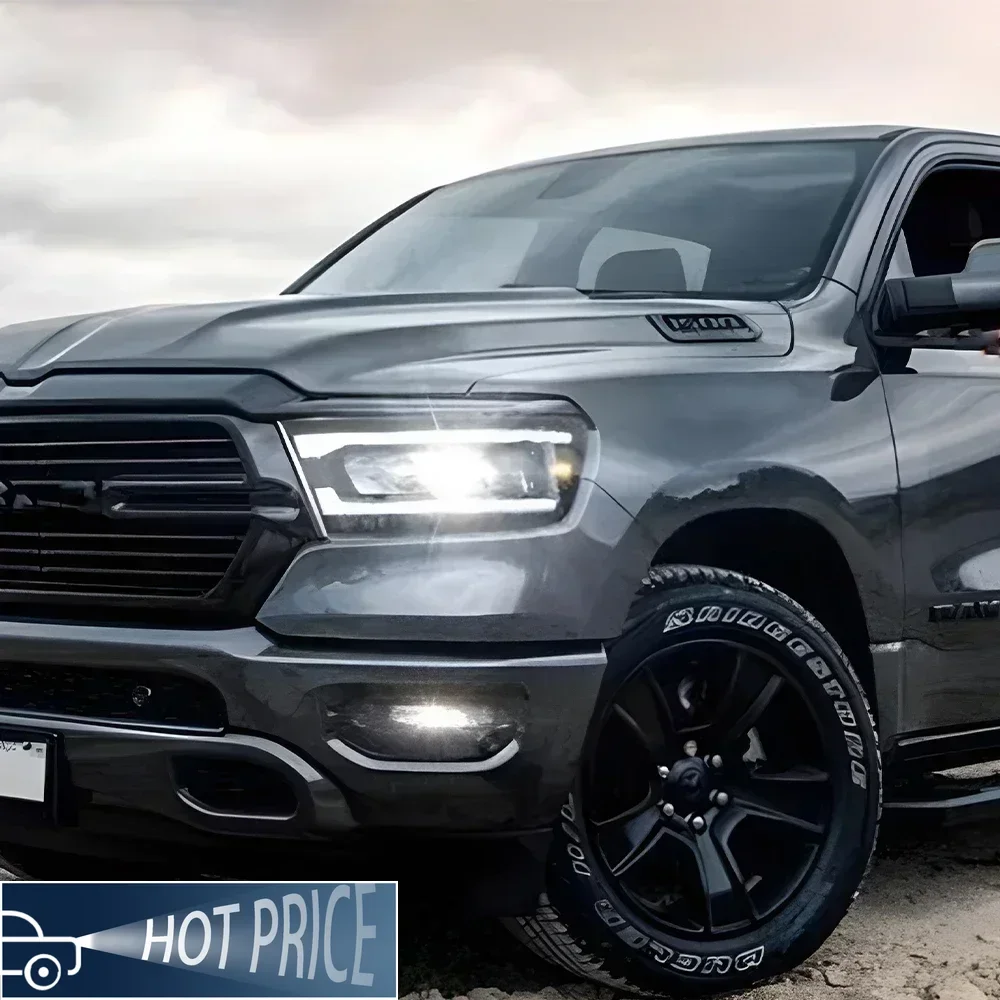 

Автомобильные передние фонари для Dodge 2019-2023 RAM 1500 2500 3500, обновление линз проектора «ангельский глаз», аксессуары, светодиодные автомобильные фары в сборе
