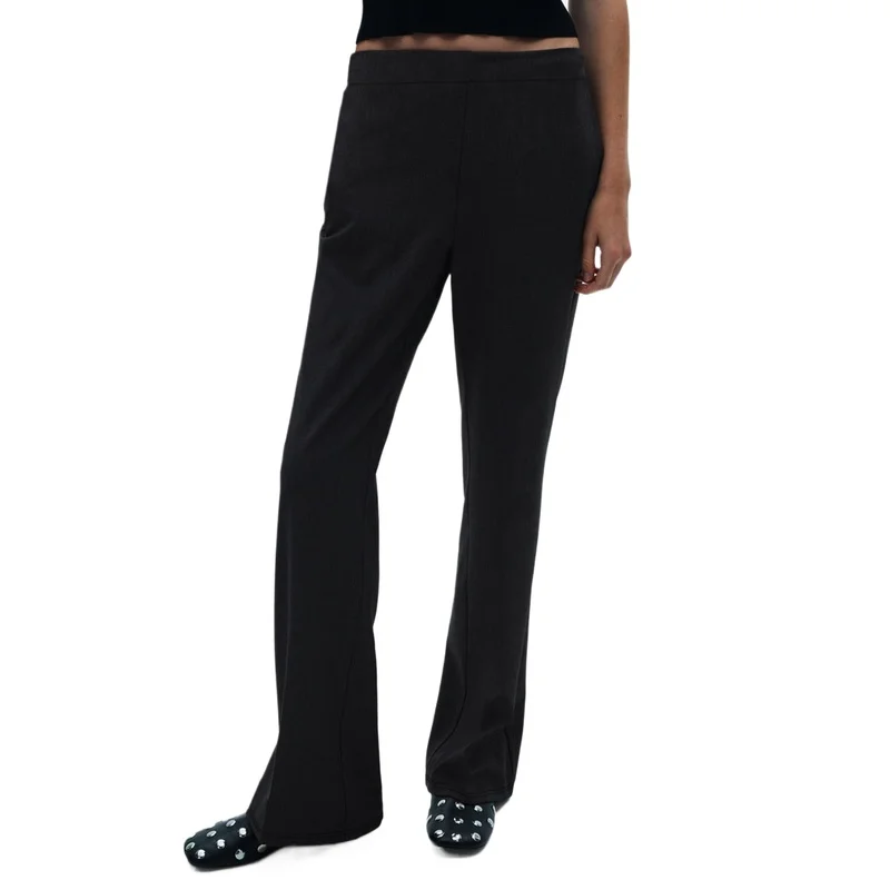   2025 Pantaloni dritti slim moderni casual da donna Elastico in vita Comodo pantaloni da festa neri dimagranti