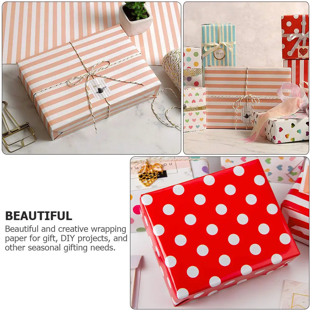 6Sheets Gift Wrapping Paper Premium Multi-Purpose Chic Design Perfect for Birthday Christmas Wedding DIY Gift Wrapping Presents