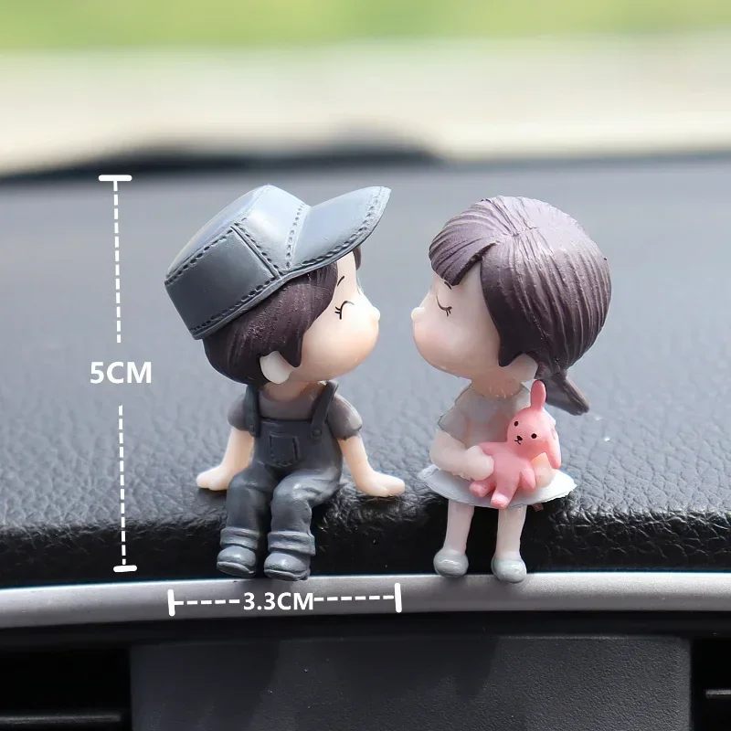 Car Decoration Cute Cartoon Couples Action Figure Figurines Balloon Ornament Auto Interior Dashboard Accessories for Girls Gifts