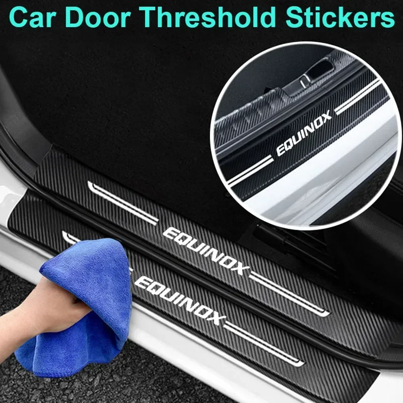 Car Door Threshold Sill Stickers Decals Anti Scratch Protective Film for Chevrolet EQUINOX Logo Trunk Bumper Guard Pedal Decor