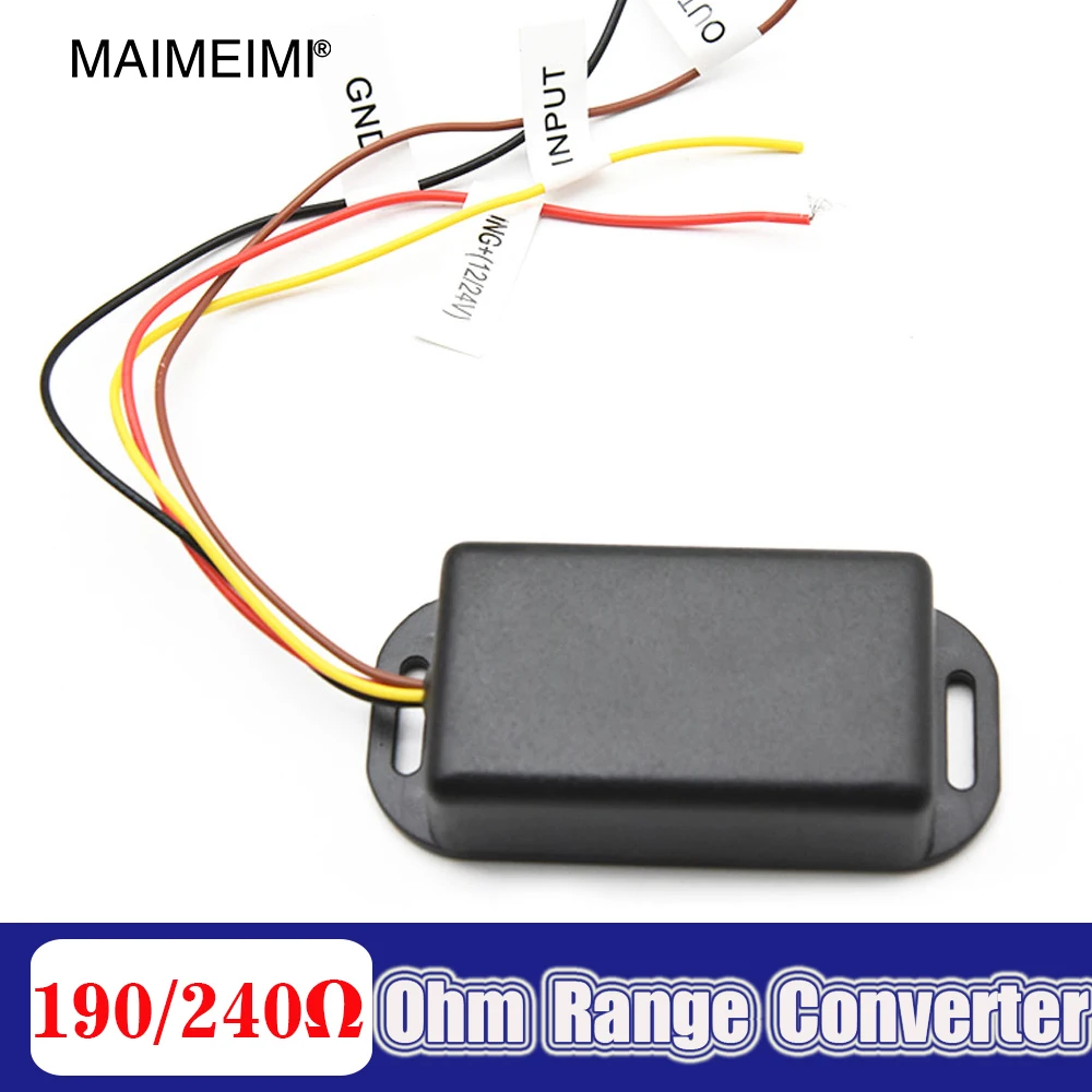 Universal Ohm Range Converter Fuel Gauge Interface Module Ohm 190/240Ωhm Fuel Meter Signal Converter Fuel Tank Interface 12V 24V