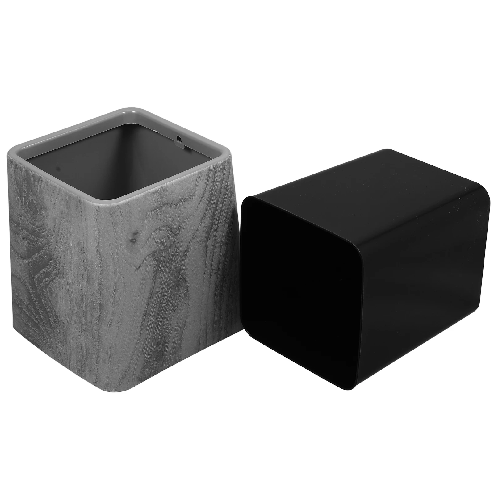 

Imitation Wood Grain Trash Can Retro Plastic Bathroom Bedroom Kitchen Garbage Cans Swing Lid Rubbish Bins Home Waste Containers