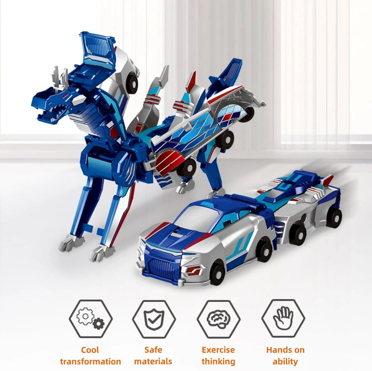 Unicorn Transformer Toy Cars,Transforming Unicorn Toddler Vehicle Car Robot,2Pcs Ultimate Transforming Unicorn Car Magnetic Toys