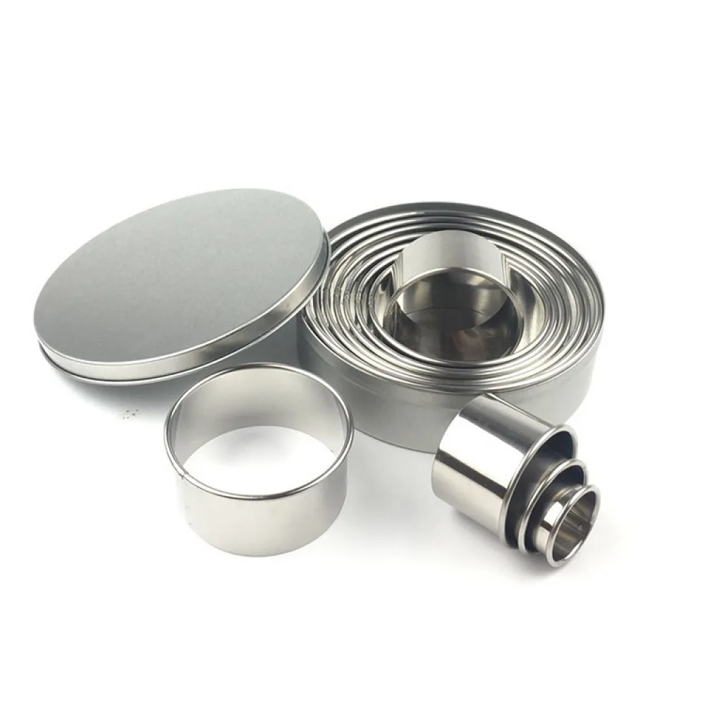 

12Pcs Round 304 Stainless Steel Mousse Ring Set | Durable Rustproof Baking Tools for DIY Pastry, Fondant & Dessert Making