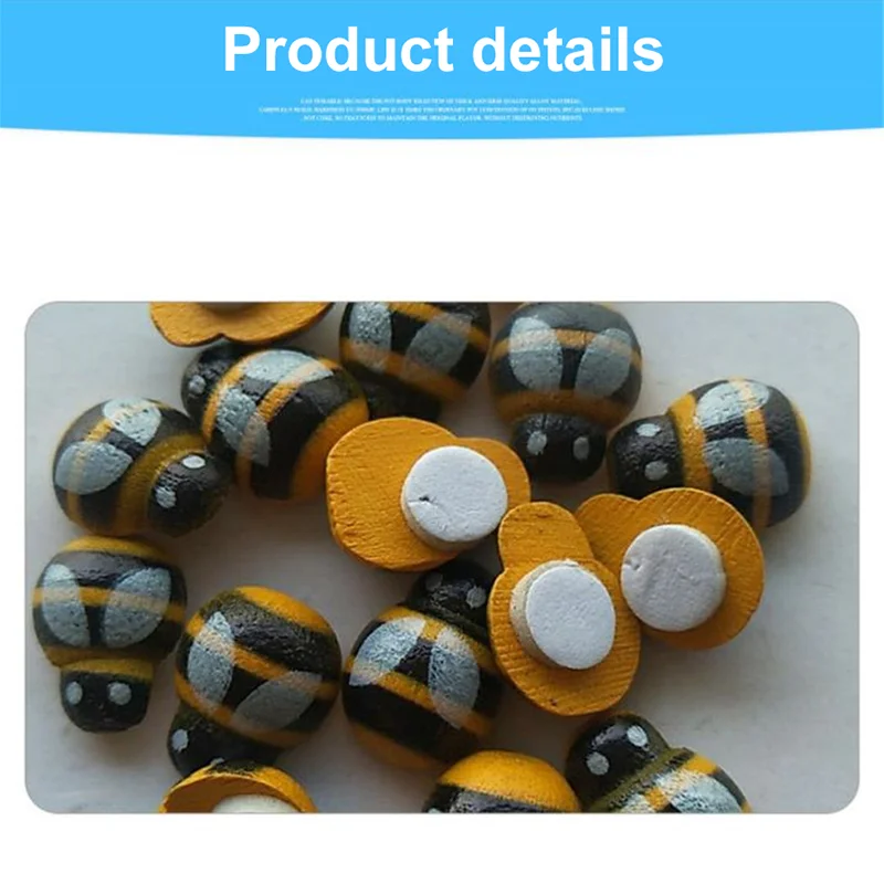 Miniature Wooden Bee Ornaments Potted Plant DIY Insect Decoration Forest Themed Moss Landscape Ornaments Furniture Accessories