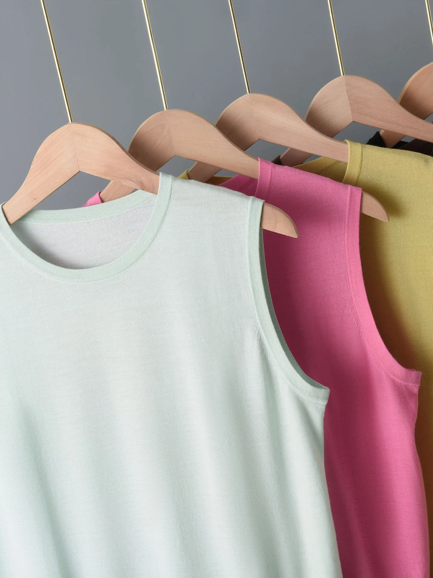 

00% чистая шерсть, вязаный жилет, женский повседневный жилет, круглый, Ne Svel, тонкая основа, мягкая, удобная, свободная внутренняя одежда