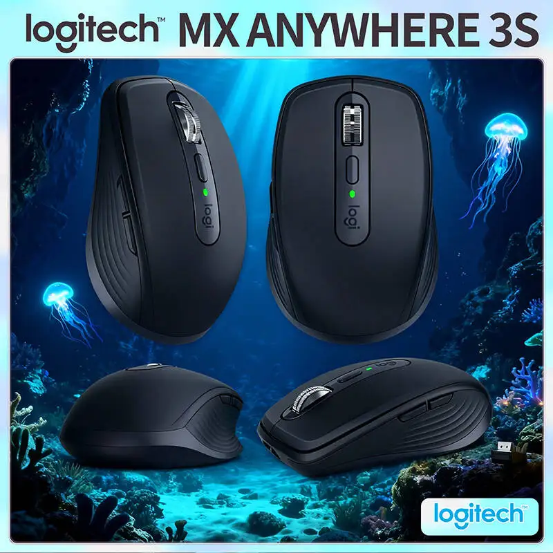 

Original Logitech MX Anywhere 3S in Rose Color, Silent Magnetic Clicks, MagSpeed Scrolling, USB-C