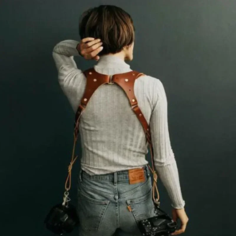 Universal Genuine Leather Camera Shoulder Strap Belt DSLR Digital Camera Strap Single Double Shoulder Strap Cameras Accessories