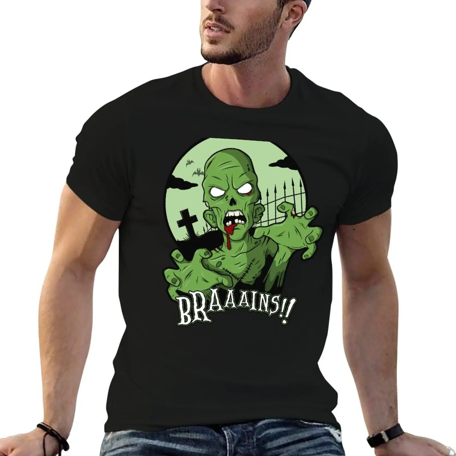 Zombie (Green) T-Shirt custom t shirt Blouse vintage men clothing