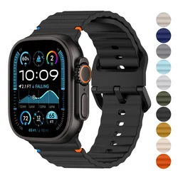 Silicone Strap for Apple watch Band 44mm 49mm 40mm 45mm 42mm 46mm correa bracelet iwatch Series 11 9 8 7 6 SE 10 Ultra 3 2 band