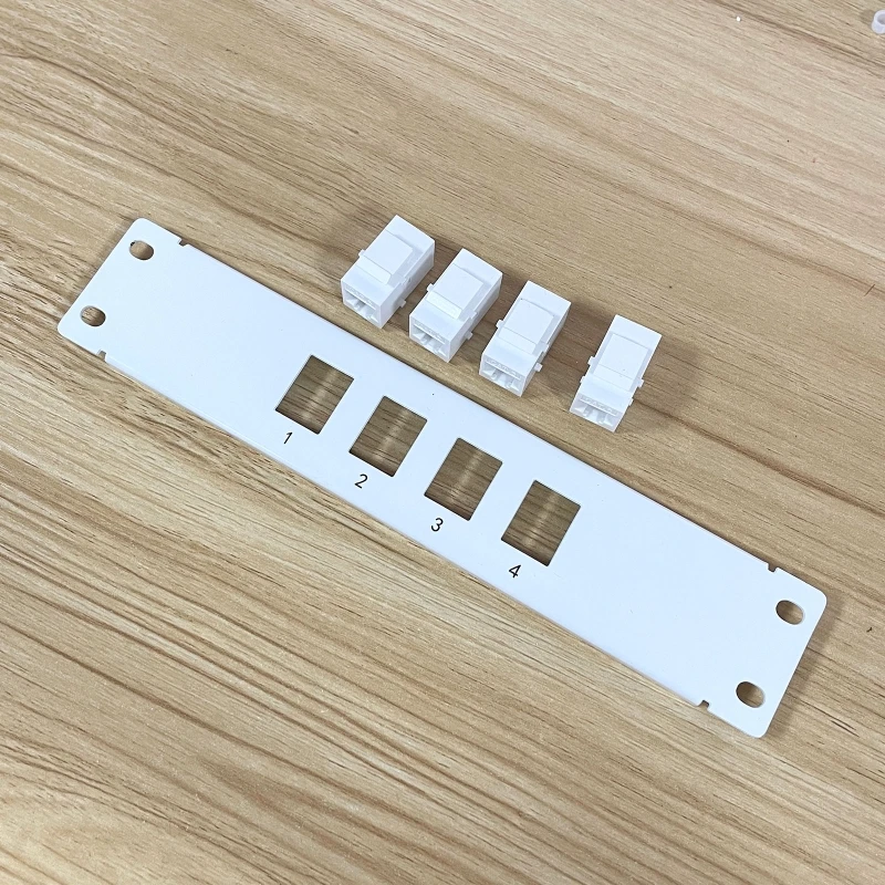 4 Port CAT6 Patch Panel Supports Back CAT6 Unshielded w/ Coded T568A/B Wiring for RJ45 Network Cables Rack/Wall Mount 24BB