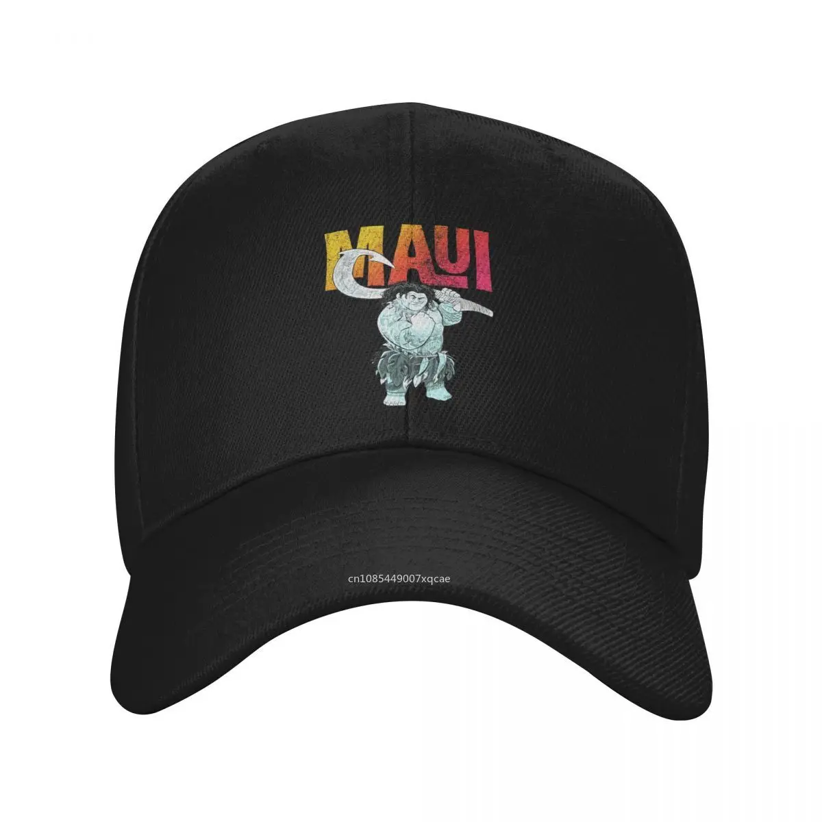 Men Women Moana Maui Gradient Text Tough Pose Hats Vintage Baseball Cap Snapback Caps Hat Sun Hats Breathable Trucker Cap Summer