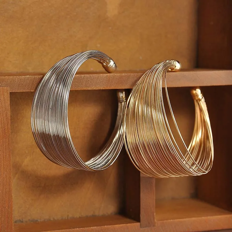 Women's Vintage Multi-Layer Opening Wide Cuff Bracelet
