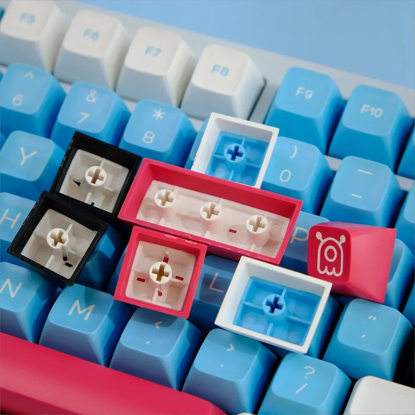 PBT tweekleurige keycaps sa hoogte volledige set tweekleurige spuitgietkeycaps GMK75/87/98/1