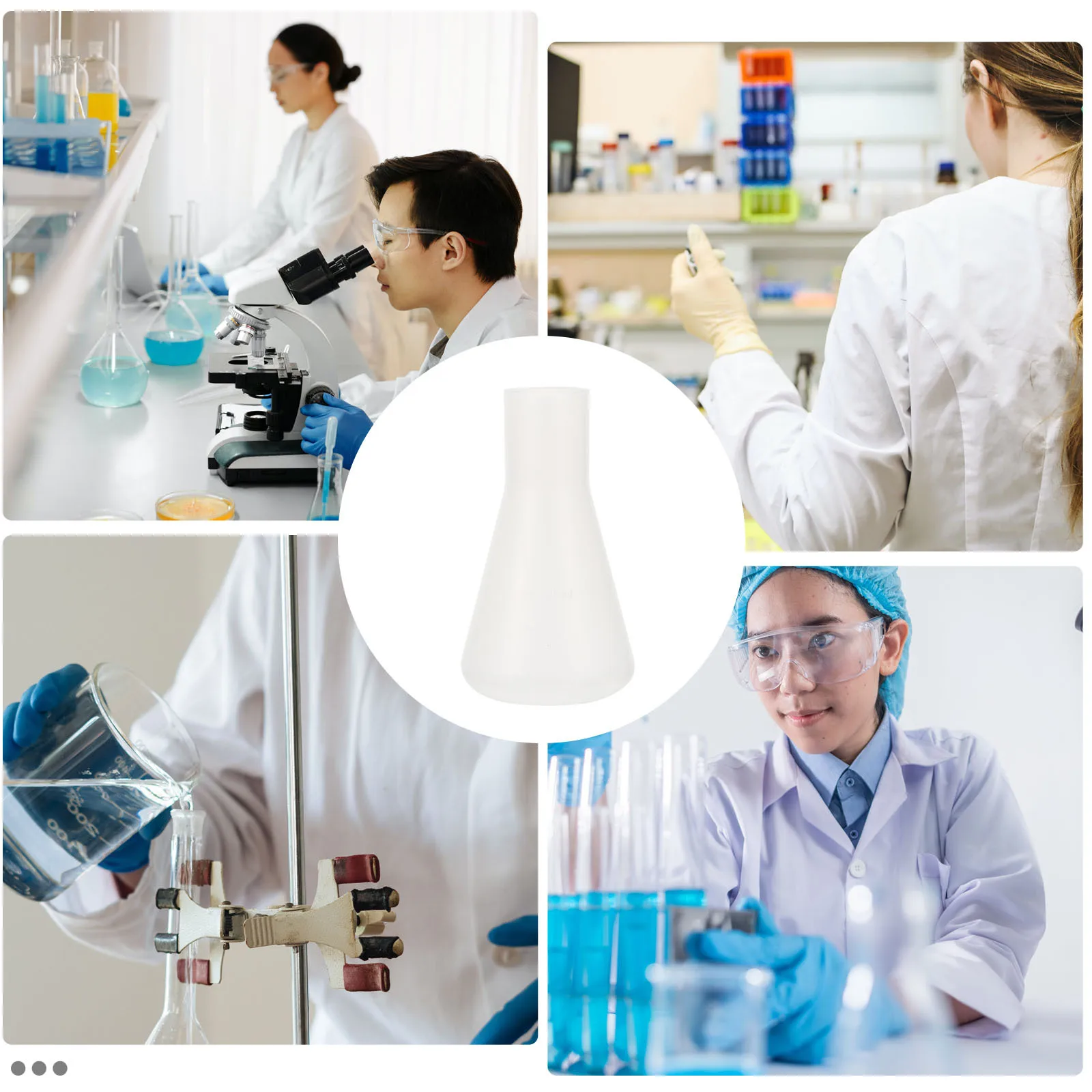 

10Pcs Scale Conical Flask Exquisite Workmanship Long Service Life Chemistry Class Experiments Erlenmeyer Flask