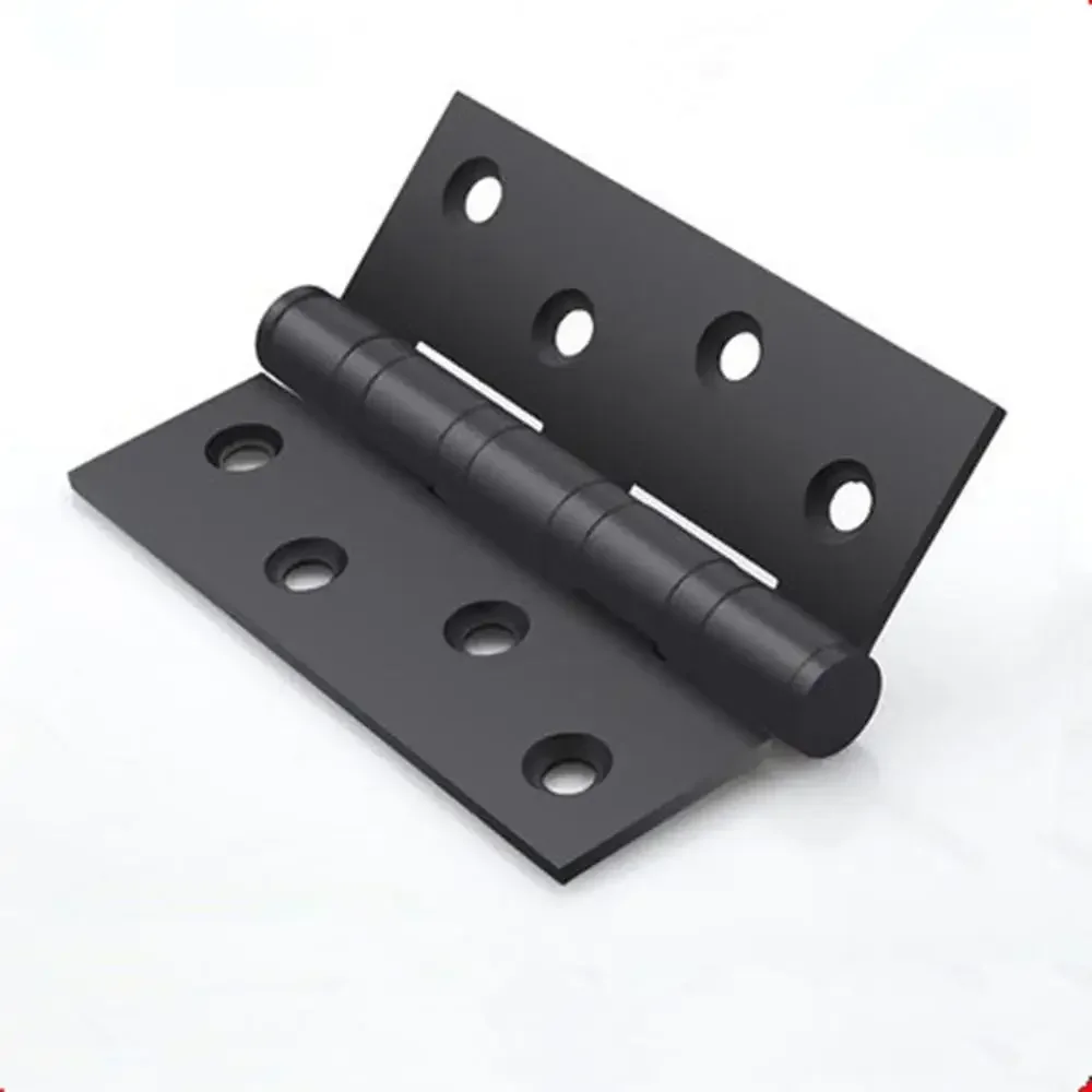 2pcs-304 Stainless Steel 4 Inch Flat Open Thick Wood Door Folding Door Bathroom Door Lotus Leaf Black Hinge Shed Hinge