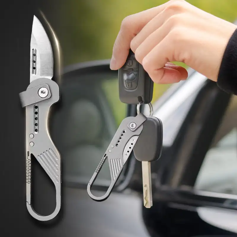 Mini cuchillo llavero plegable multifuncional afilado