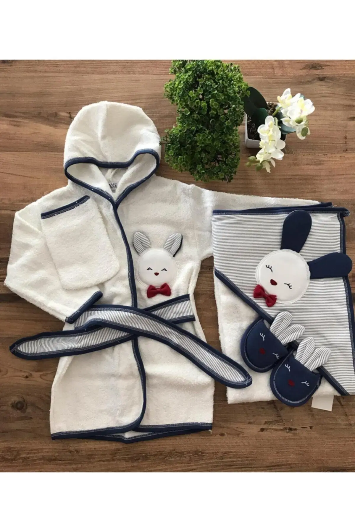 Baby Handtuch Bademantel Set, 100 Baumwolle, Geburtstag geschenk, Handtuch, Bademantel, Kaninchen, bata de bebé, رداء حمام الطفل, детский халат, ベビーバスローブ