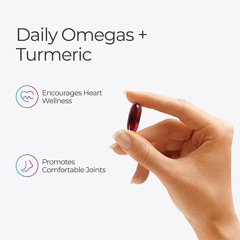 Omega 3 6 9 Plus Turmeric and Curcumin Supplements, 60 Soft Capsules (EPA and DHA), Joint and Metabolism