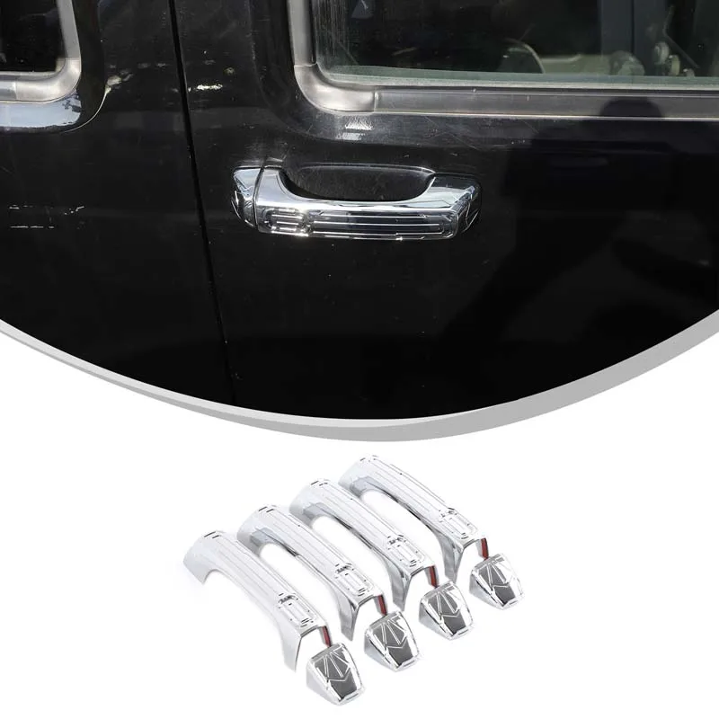 Exterior Door Handle Cover Trim Sticker Car Outer Door Pull Handle Protective Cover Car Accessory For Hummer H3 GMT345 2005-2009