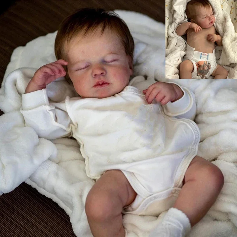 

50CM Full Body Silicone Vinyl Reborn Doll Newborn Baby Size Loulou Boy Doll 3D Skin High Quality Gift