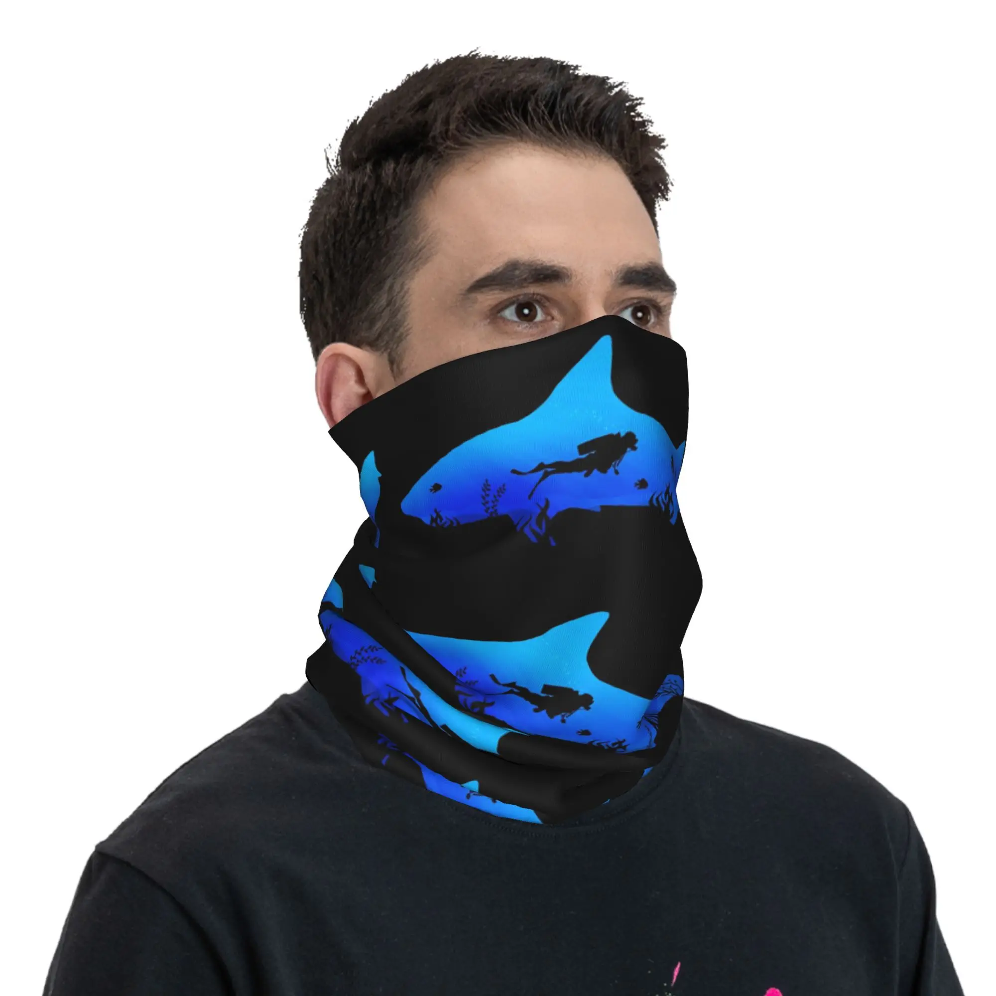 

Морское снаряжение для подводного плавания с акулой, бандана, чехол на шею, шарф с принтом, многофункциональная Балаклава для верховой езды, унисекс, для взрослых, ветрозащитная
