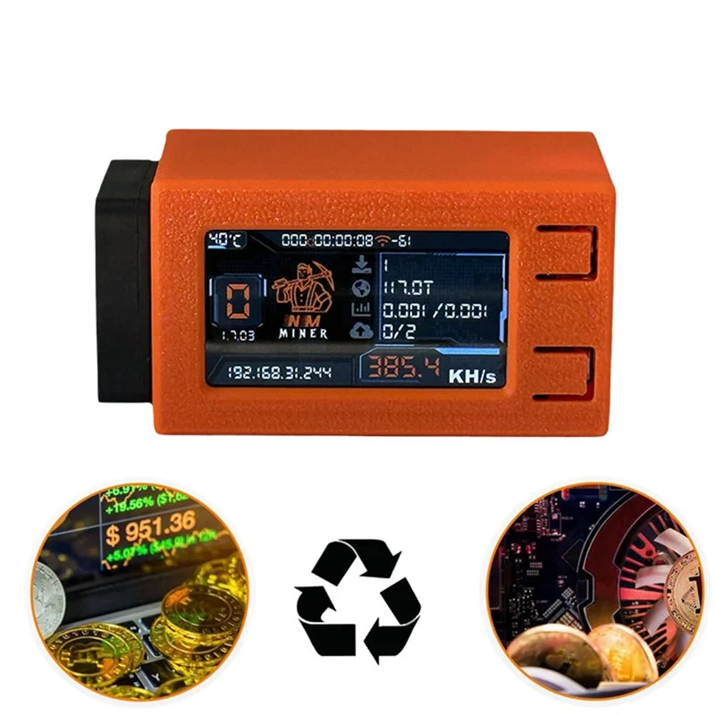 

AT82-390KH/S BTC Miner Nerd Nerdminer V2 Pro Max Cool Fan Solo Lottery Nmminer Bitcoin Crypto Miner
