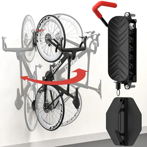Wall Mounted Bike Parking Rack Hook Vertical Holder Folding Swivel Space-saving Wall Storage for Road Bike Indoor Accessories