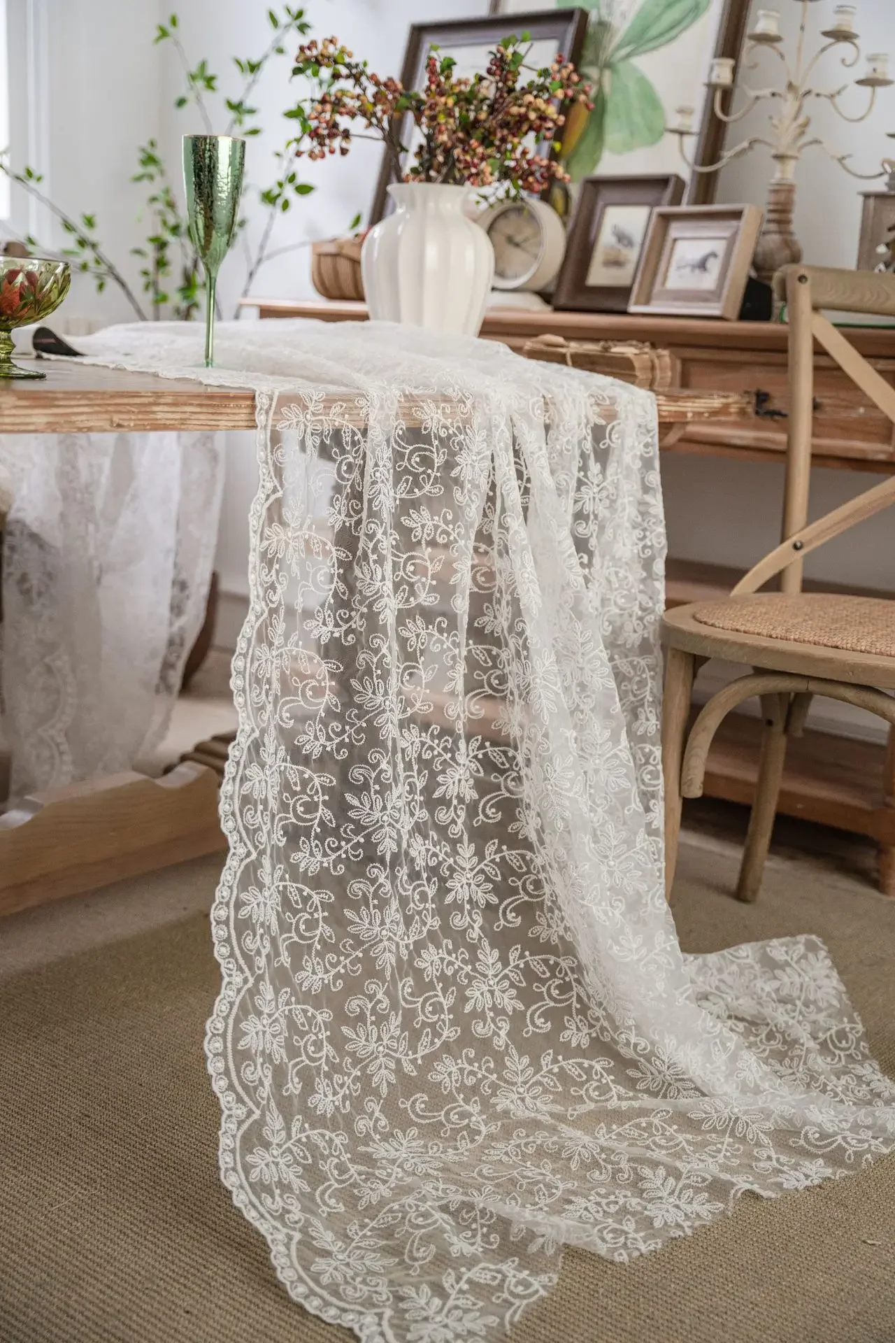 

White Table Cloth Lace Decorative Hotel Wedding Party Dining Decorative Fabric Home Decor Lace Tablecloth Christmas