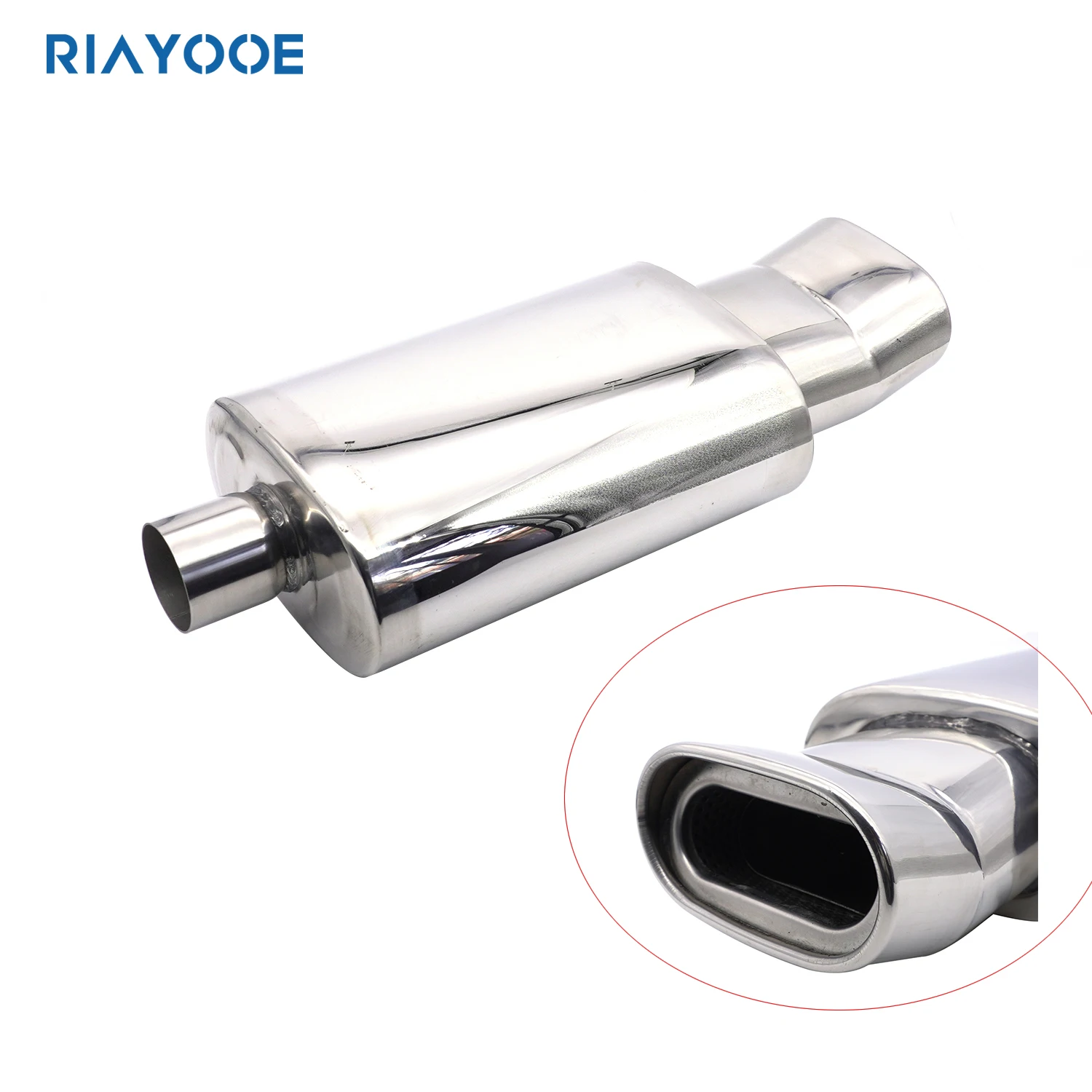 63mm Car Exhaust Tips Universal Automotive Parts Exhaust System 80mm*140mm Cut Out Stainless Steel Exhaust Muffler Sound Down