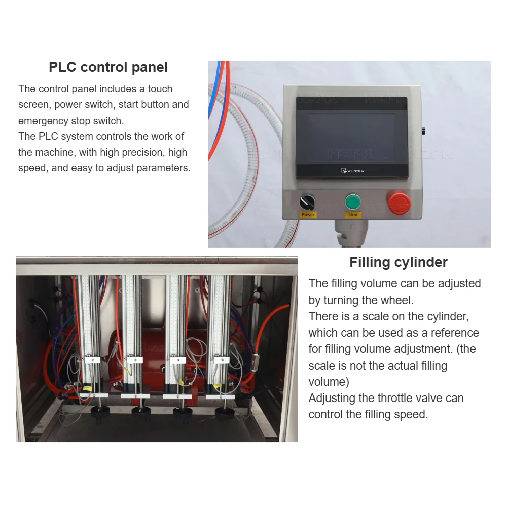 آلة تعبئة المياه الأوتوماتيكية للشرب زجاجة المنظفات الأوتوماتيكية سطح المكتب 4 فوهات آلة تعبئة السوائل للمشروبات السائلة