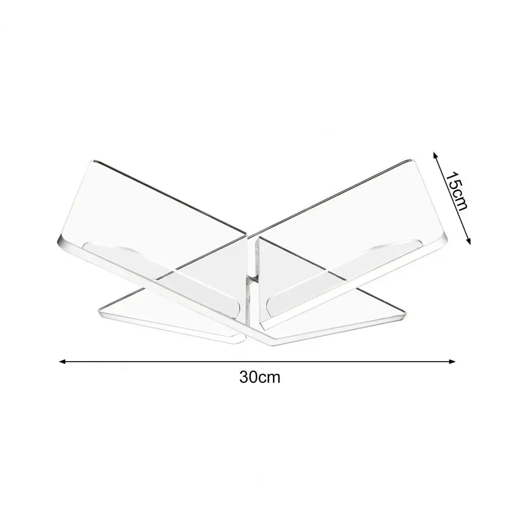 Suporte de livro acrílico com economia de espaço, rack fácil de instalar para casa, estudo, cozinha, suporte de exibição transparente, prateleira