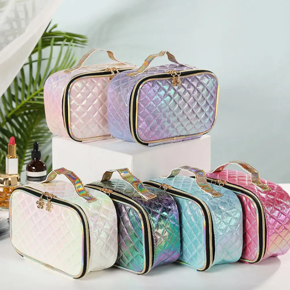 

1pc Pu Travel Waterproof Toiletry Pouch Large Capacity Makeup Storage Organizer For Women Portable Wash Bag Dustproof