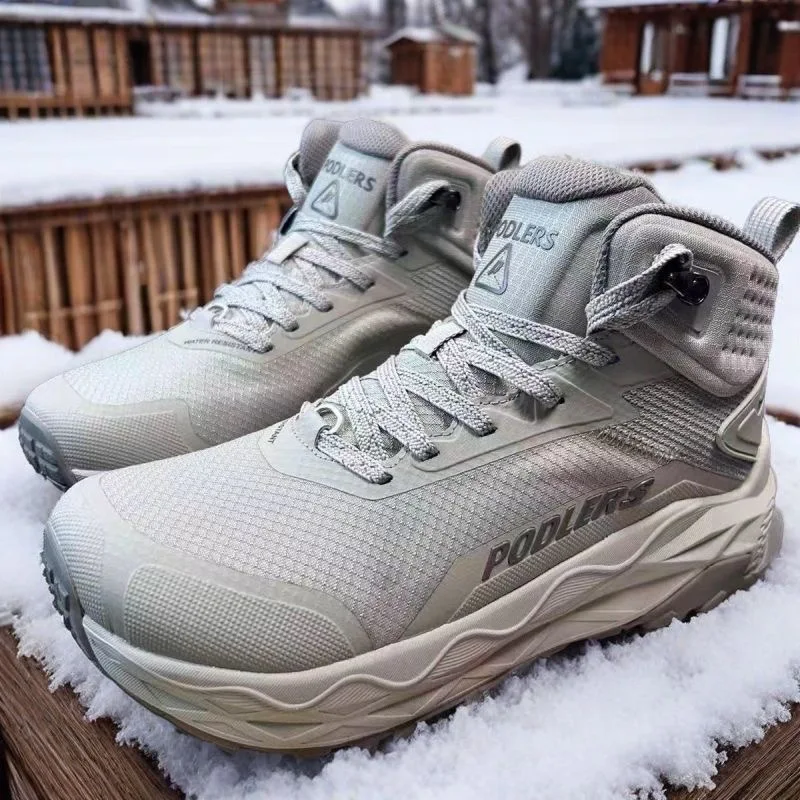 Winter Warm Wide Trail Running Shoes Men Anti Slip Sport Shoes Mens Waterproof Outdoor Training Shoes Man High Top Athletic Shoe