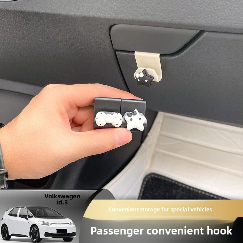 

Car Interior Modification Passenger Glove Box Hook Personalized Bow Trolley Box Hook Storage Artifact for Volkswagen ID3