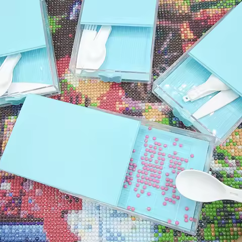 4pcs/set Diamond Painting Art Drawer Box Tray Kit Multi Placing Drill Tray Storage Box for 5D Diamond Painting Tools Accessories