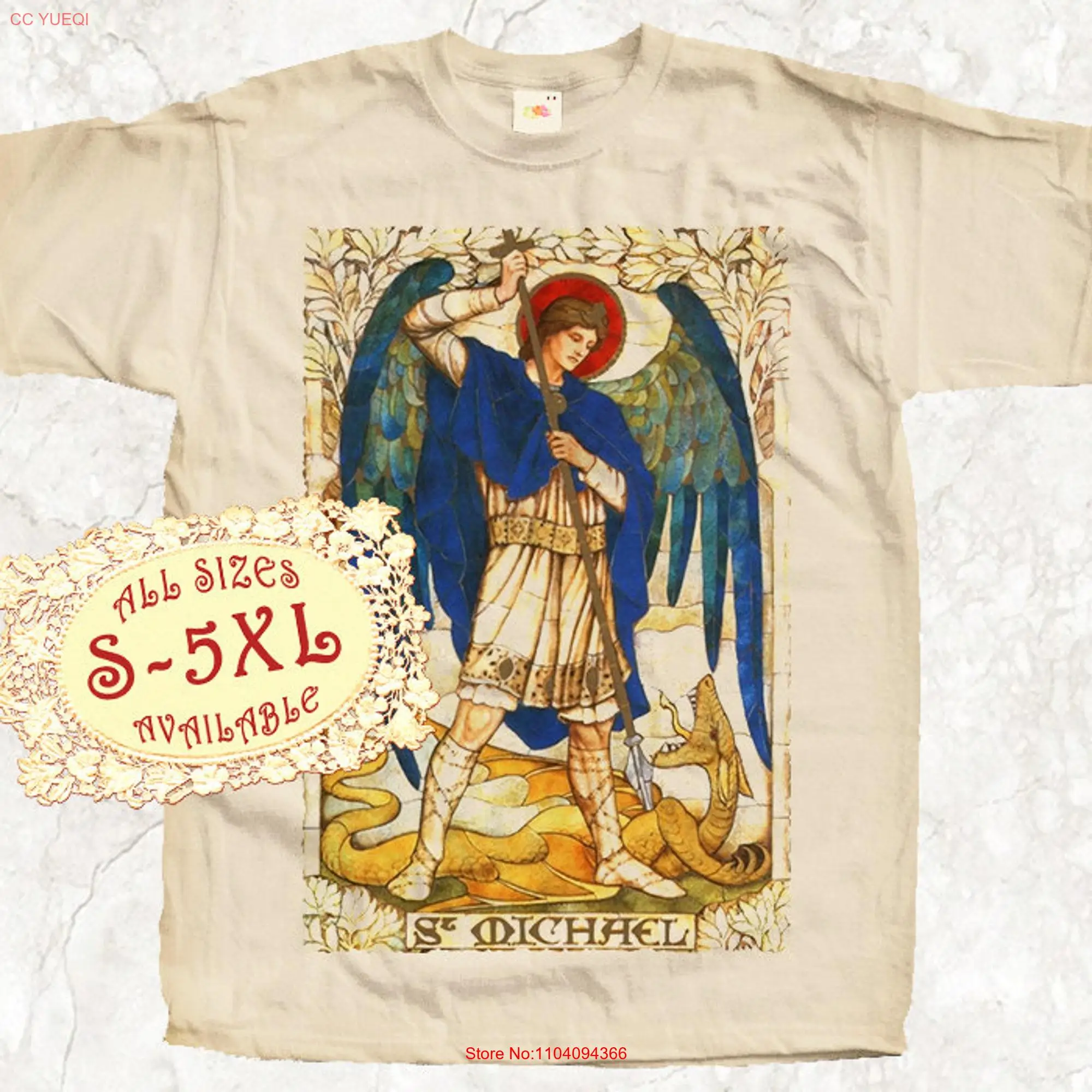 Saint Michael Archangel the Destroy Devil V27 T SHIRT All sizes S 5XL Religious Christian Catholic Natural