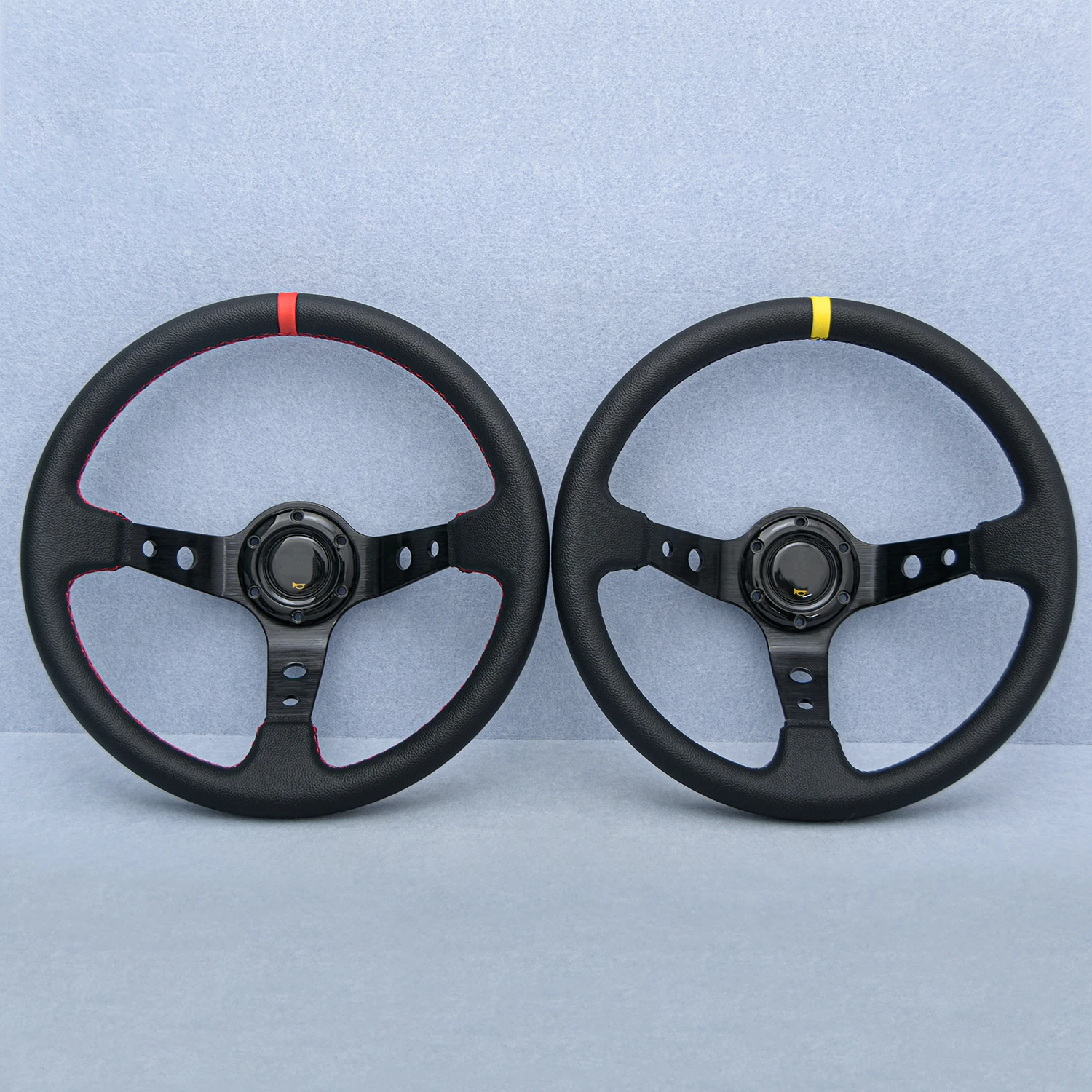 JDM Universal Tuning volante de cuero plato profundo carreras deportes volante accesorios de coche