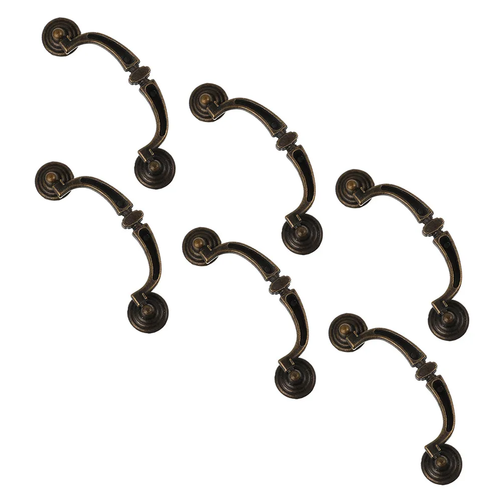 6Pcs Alloy Pull Handles Simple Design Corrosion Resistant Cabinet Handles Smooth Surface for Wardrobe Drawer Dresser Kitchen