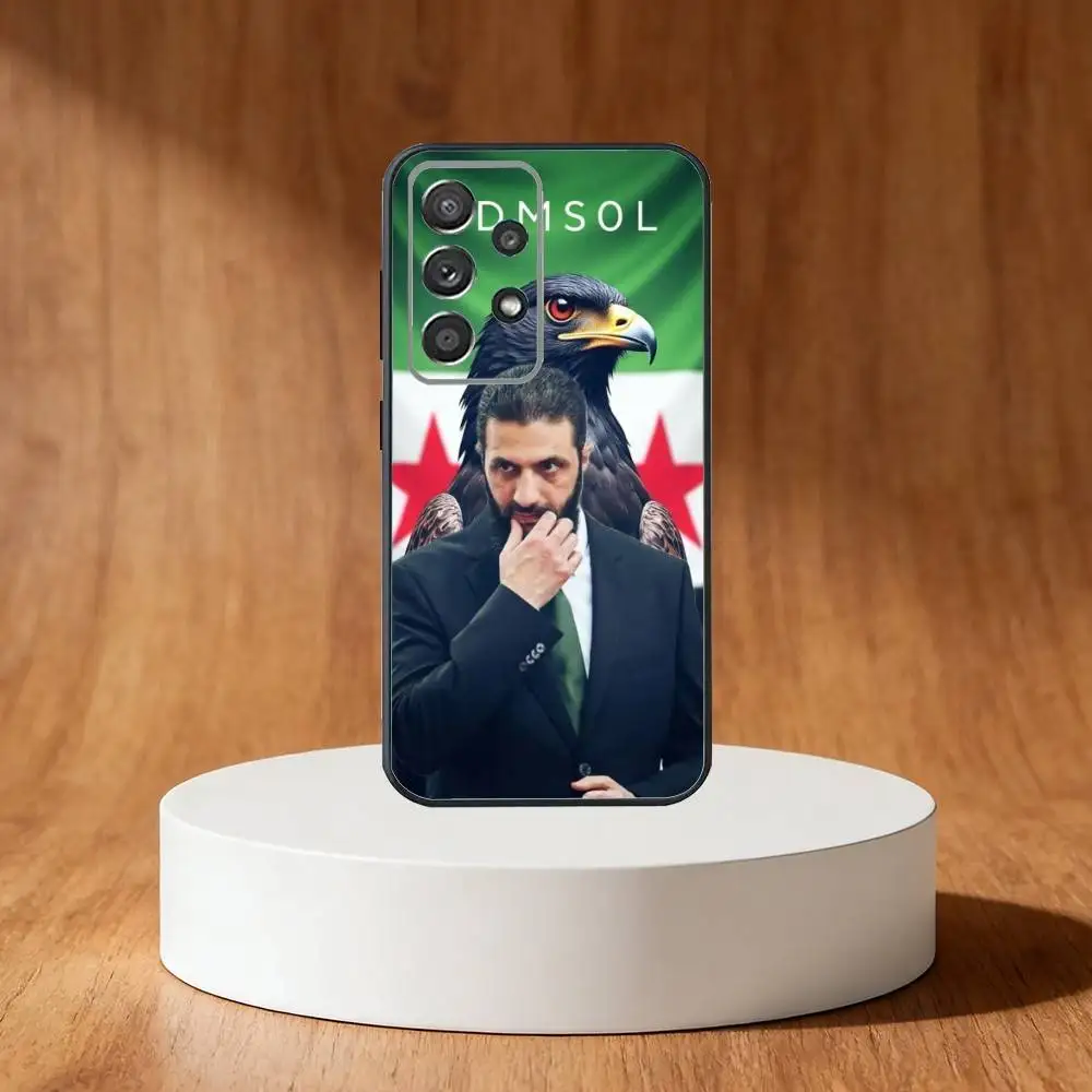 أحمد الشارا سوريا السوري العلم جراب هاتف لسامسونج S25، S24، S21، S22، S23، S30، الترا، S20، زائد، Fe، ملاحظة، 10,9,5G غطاء أسود