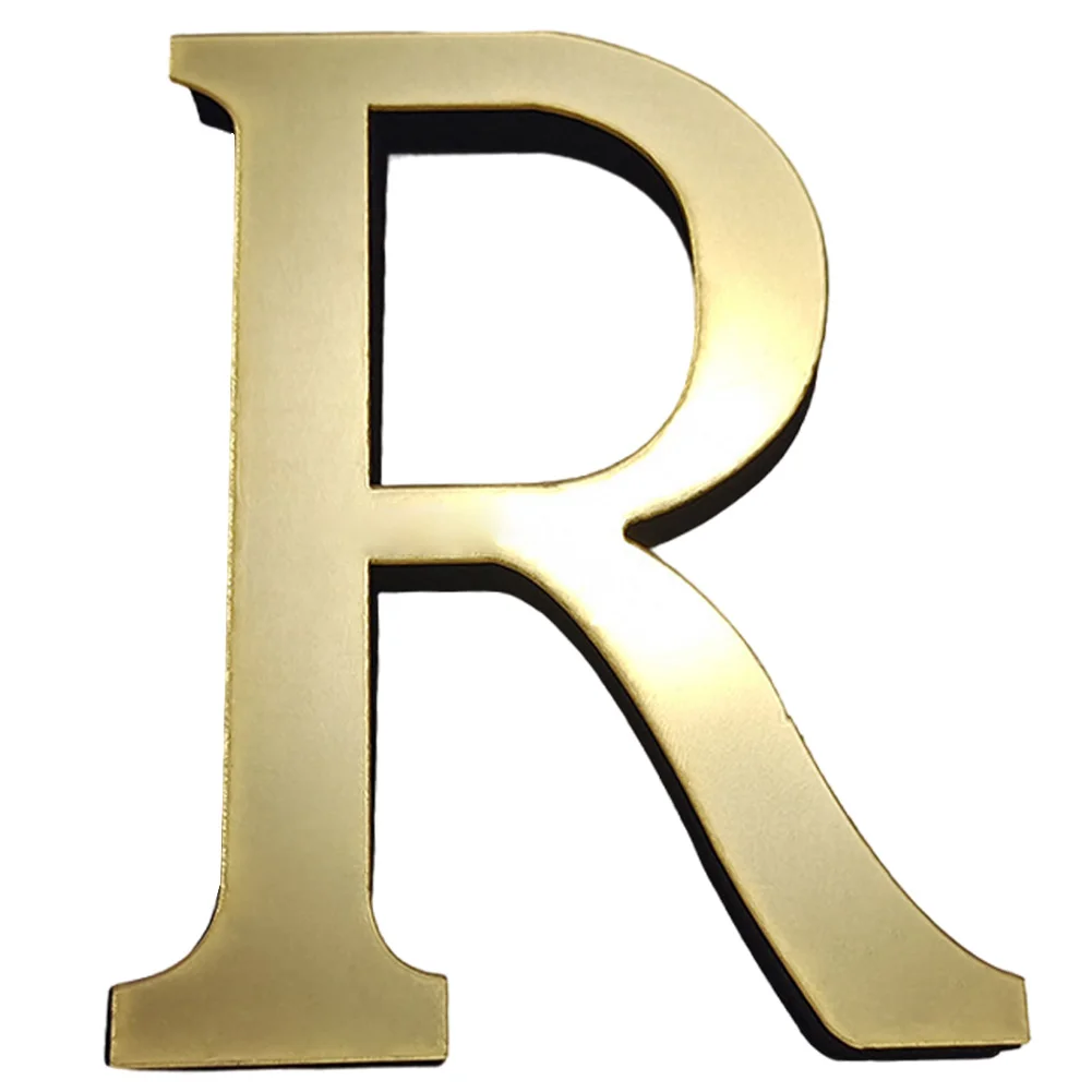 20 سنتيمتر ثلاثية الأبعاد الاكريليك الإنجليزية رسائل ملصقات جدار ديكور لتقوم بها بنفسك صور مطبوعة للحوائط الذهب رسائل جدار ديكورات للديكور المنزل