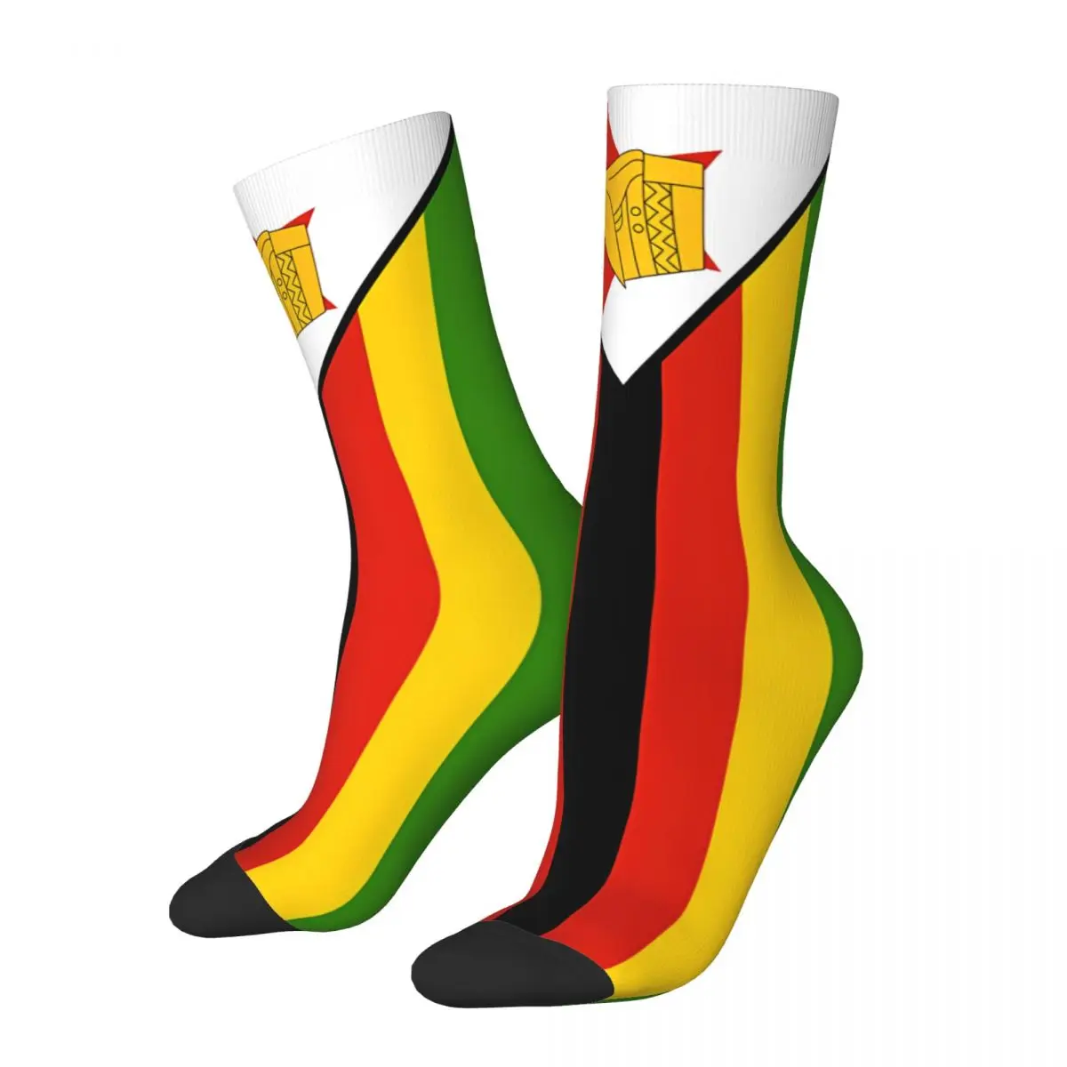 Zimbabwe Flag Kawaii Socks Shopping Cartoon Pattern Socks