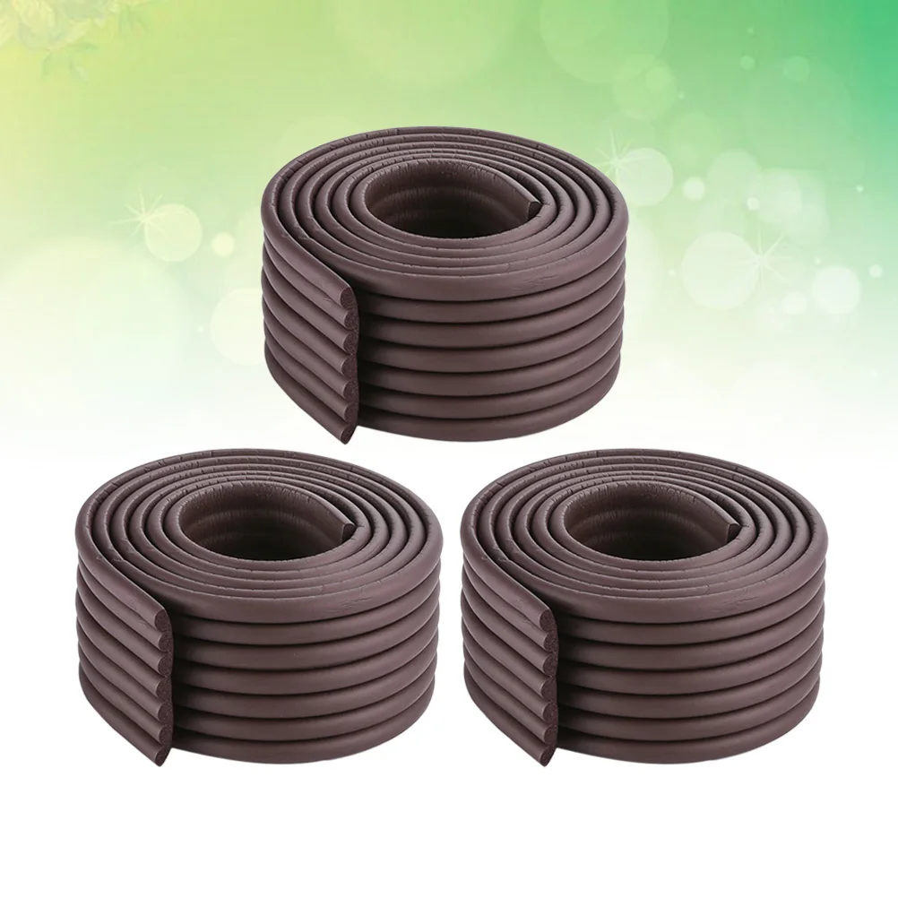 3 قطع من وسائد حماية الزوايا السميكة متعددة الوظائف على شكل حرف W للأثاث الآمن لحماية الأطفال، سهلة التركيب باللون البني #1